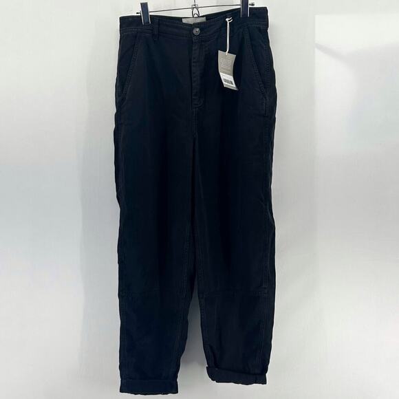 Everlane The Relaxed Chino Pants Black Butter Soft High Rise Barrel Size 6 NWT - Picture 2 of 8